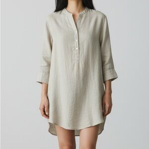 Tuckernuck 100% linen Emilia mini shirt dress Ladies size xxl Natural beige